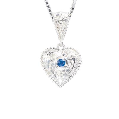 sterling silver pebbled heart cremation pendant necklace